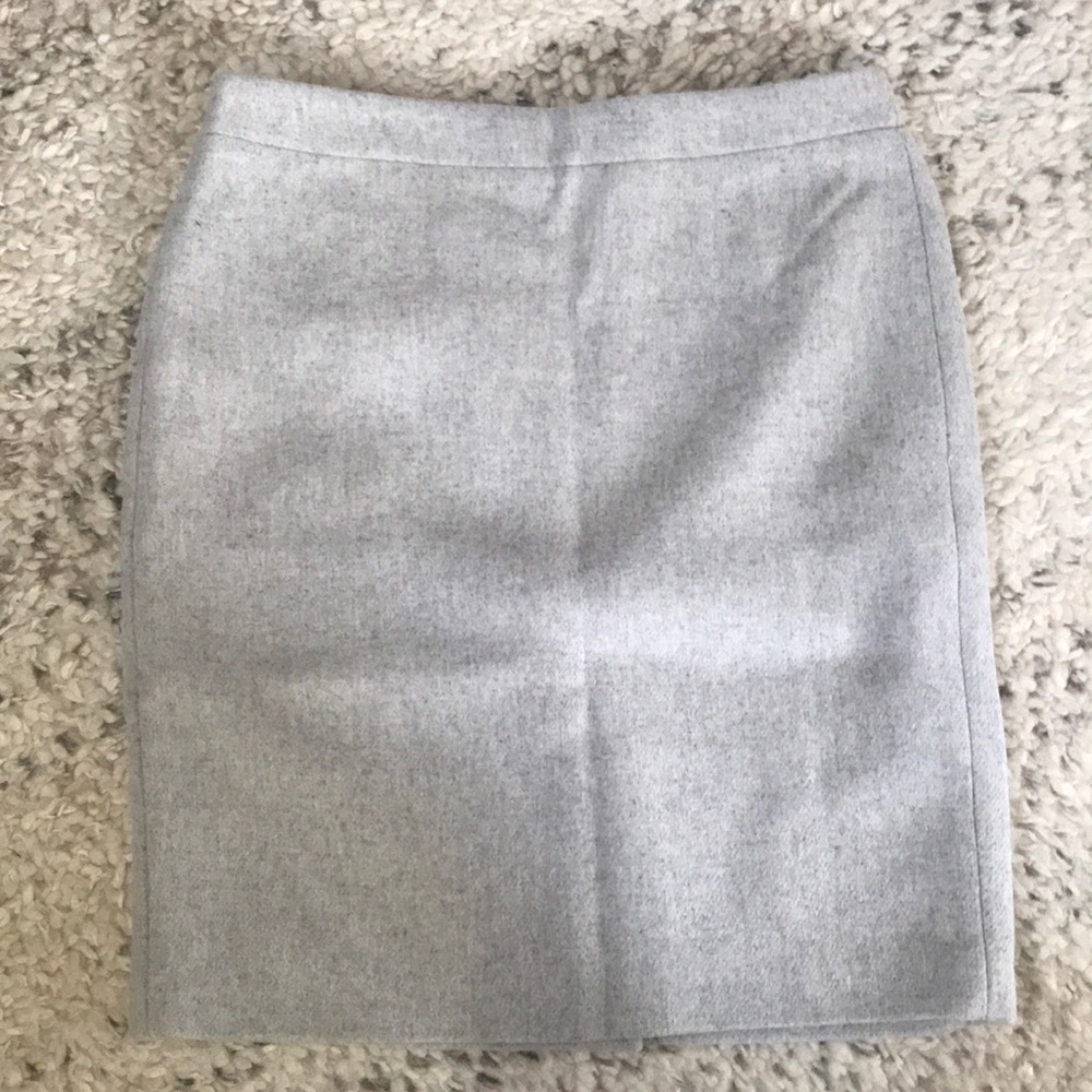 J.Crew Grey Wool Pencil Skirt Size 8 NWT